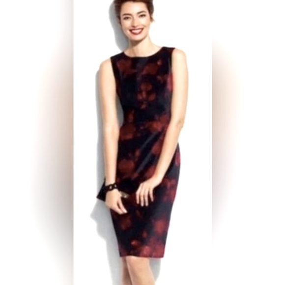 ❤️❤️❤️Talbots  Red and Black Velvet Dress - Picture 2 of 16